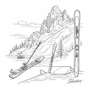 skis in Alaska tattoo design idea