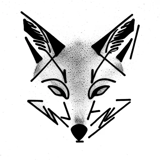 gray fox  tattoo design idea