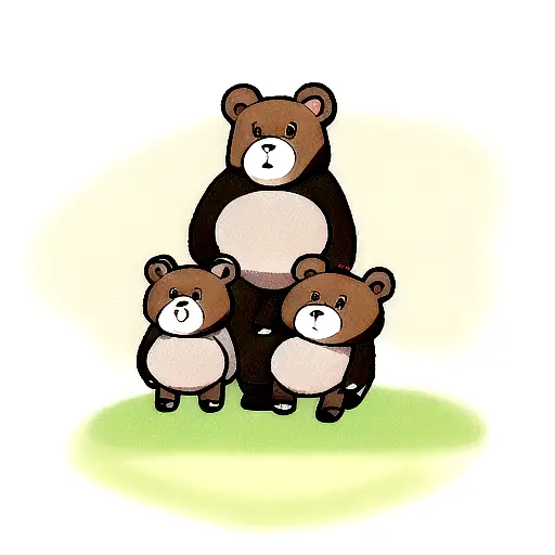 mom bear with her three cubs  tattoo design idea