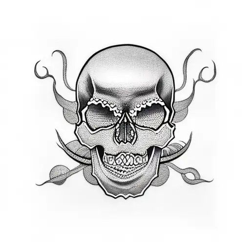 Skull tattoo design idea