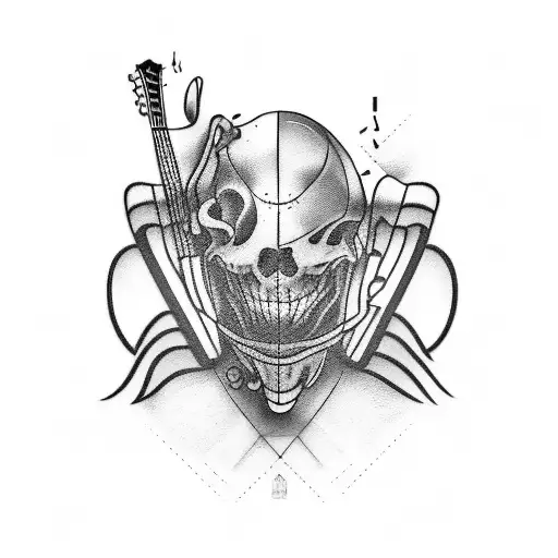 A tattoo combining the client's passion for sports and music tattoo design idea