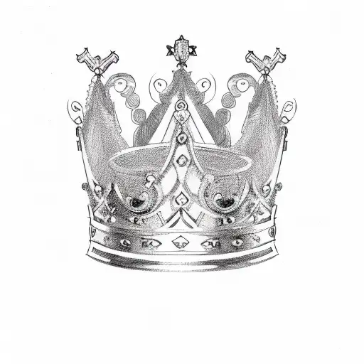 prince crown  tattoo design idea