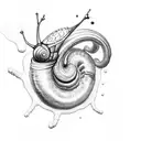 turbo snail with beatheat and the date 23/08/2023 tattoo design idea