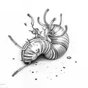 turbo snail with beatheat and the date 23/08/2023 tattoo design idea