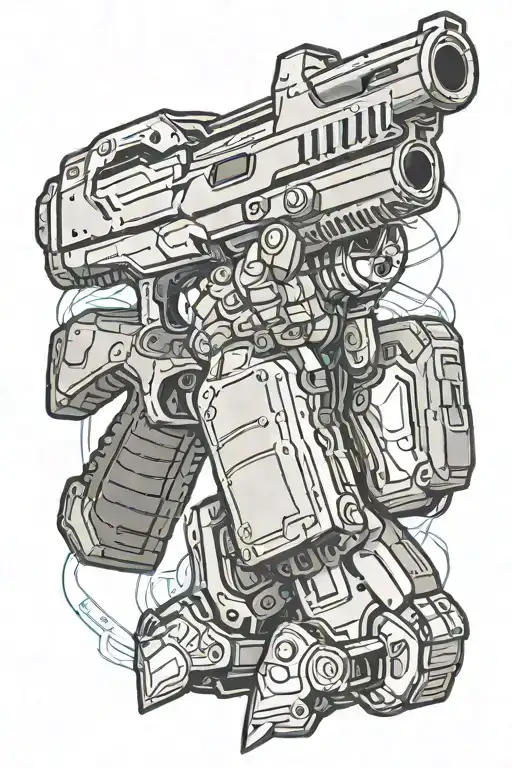 robocop gun in holster tattoo design idea