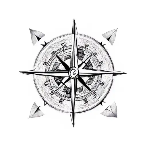 Viking compass tattoo design idea