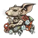 Rat crystals libra tattoo design idea