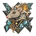Rat crystals libra tattoo design idea