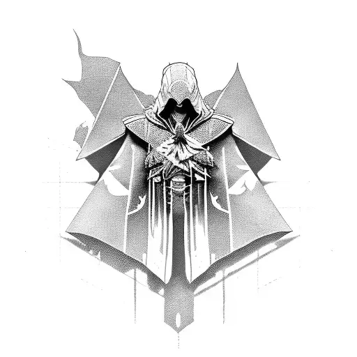 Assasin's creed sign with compas inside  tattoo design idea