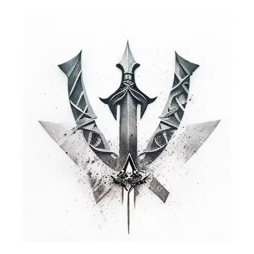 Assasin's creed sign with compas inside  tattoo design idea