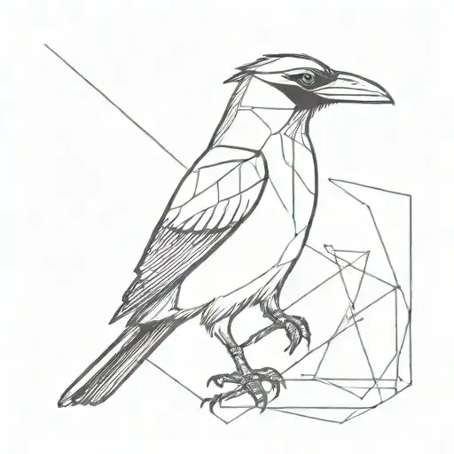 Rook bird abstract representation tattoo design idea