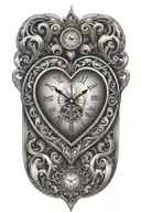 Design a tattoo of a heart intertwined with a clock, representing your dedication to hard work and loyalty to your spouse tattoo design idea