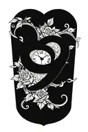 Design a tattoo of a heart intertwined with a clock, representing your dedication to hard work and loyalty to your spouse tattoo design idea