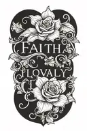 faith love loyalty tattoo design idea