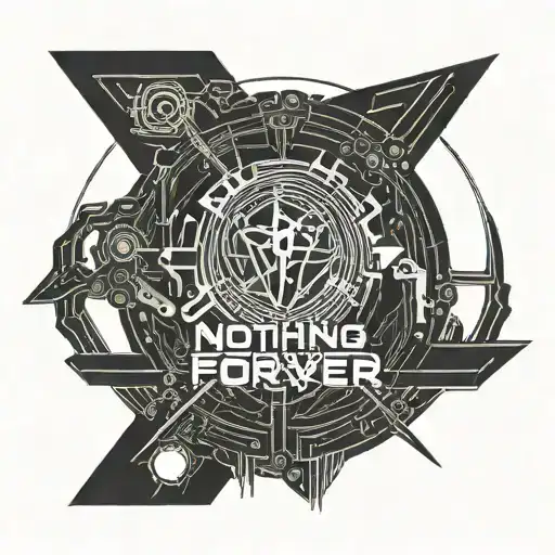 quote 'Nothing lasts forever' flowing downwards tattoo design idea