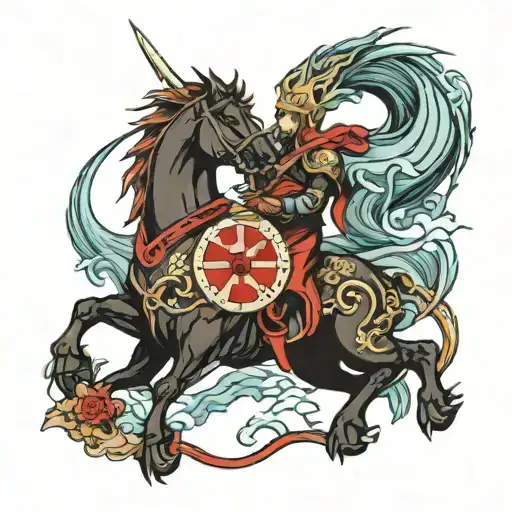 saint george and dragon tattoo design idea
