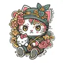 gojo satoru and hello kitty y2k tattoo design idea