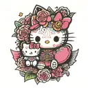 gojo satoru and hello kitty y2k tattoo design idea