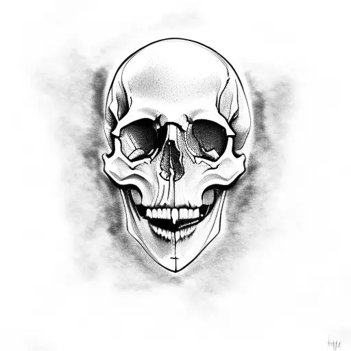 skull open jaw tattoo design idea
