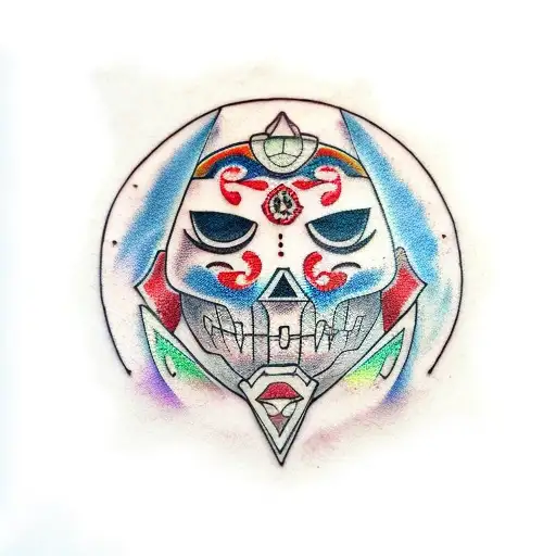 majoras mask tattoo design idea