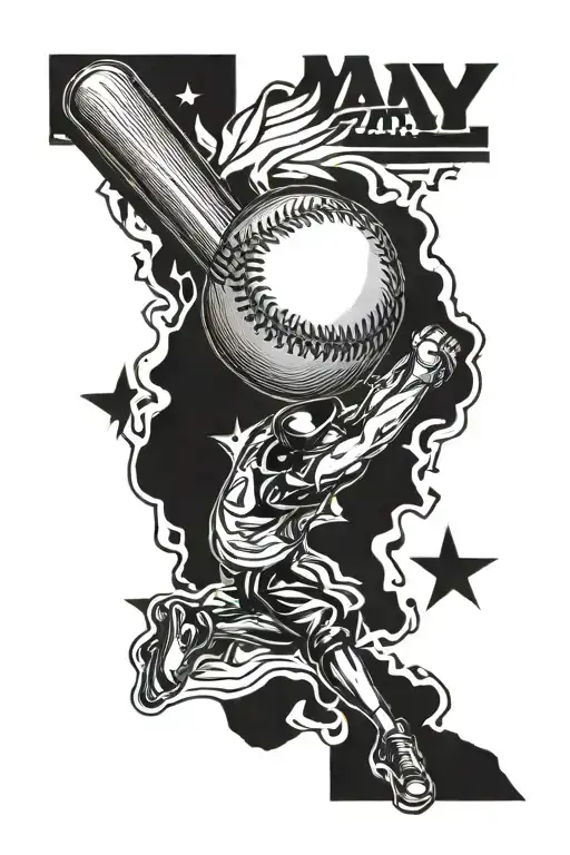 baseball and navy tattoo design idea
