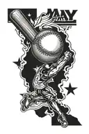 baseball and navy tattoo design idea