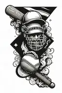 baseball and navy tattoo design idea