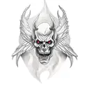 devil with angle wings tattoo design idea