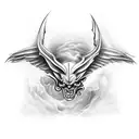 devil with angle wings tattoo design idea