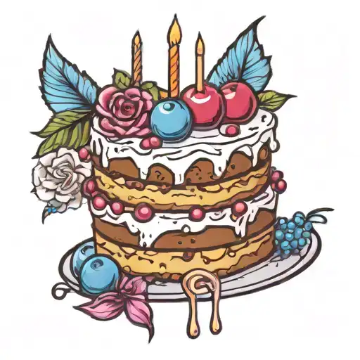 let them eat cake cute tattoo design idea
