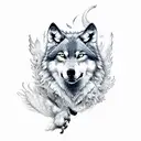 wolf and phoenix tattoo design idea