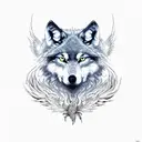 wolf and phoenix tattoo design idea