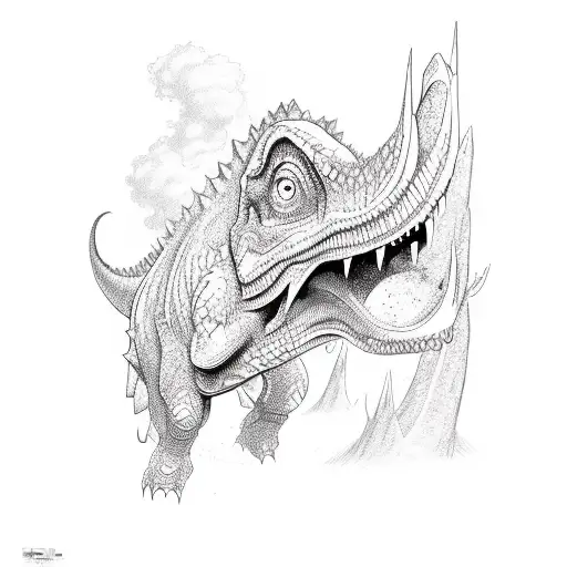 dino world tattoo design idea