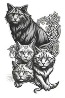 veterinary medicine symbol with dog and cat  tattoo design idea