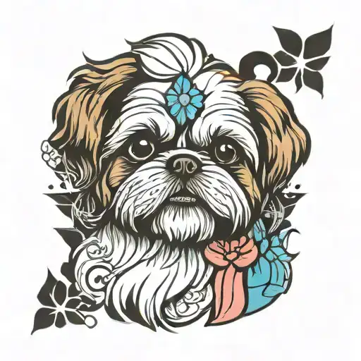 shih tzu tattoo design idea