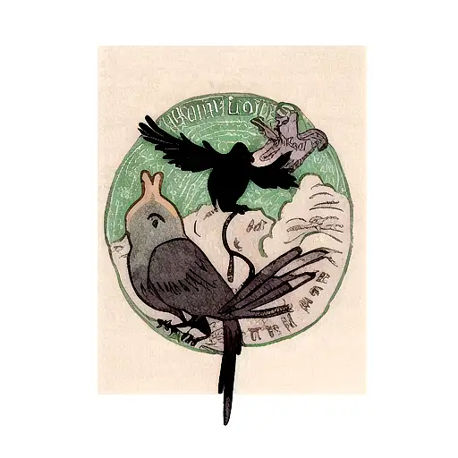  crows,loki,norse mythology,night,universe tattoo design idea