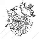 bluebird in flight tattoo design idea