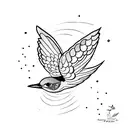 bluebird in flight tattoo design idea