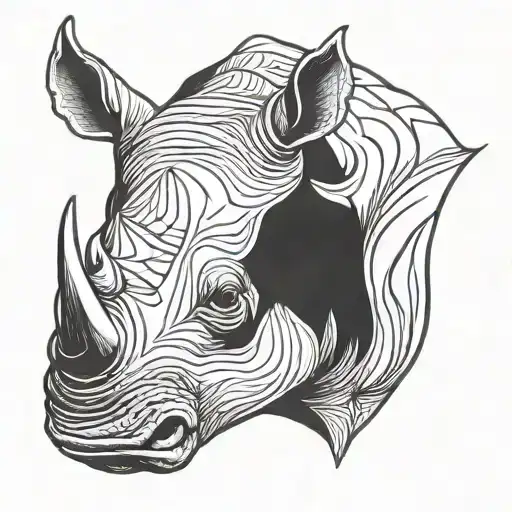 Rhino head tattoo design idea