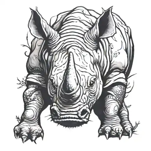 rhino tattoo design idea