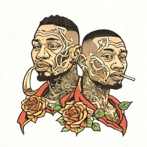 Taco and damian lillard tattoo design idea