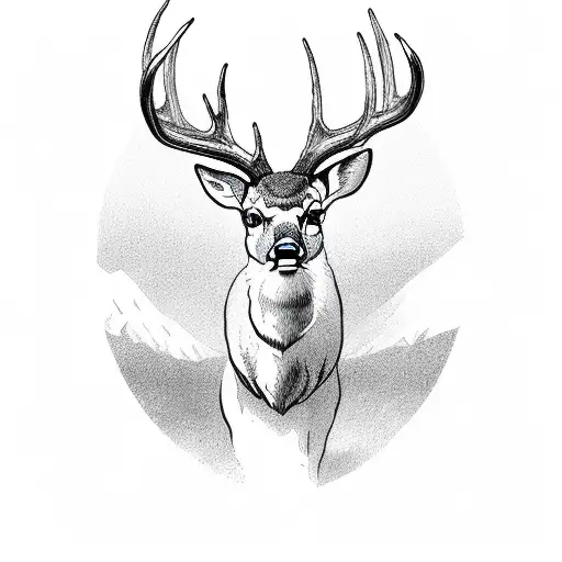 deer cross tattoo design idea