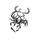 scorpion drinking from wine glass tattoo design idea