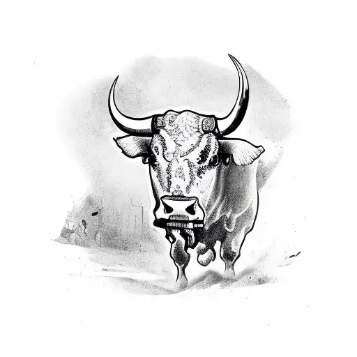 Spanish bull tattoo design idea