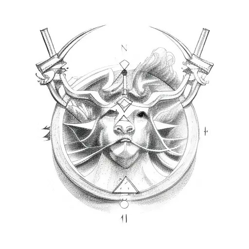 2 sagittarius sign, 1 aries sign,  1 libra sign tattoo design idea