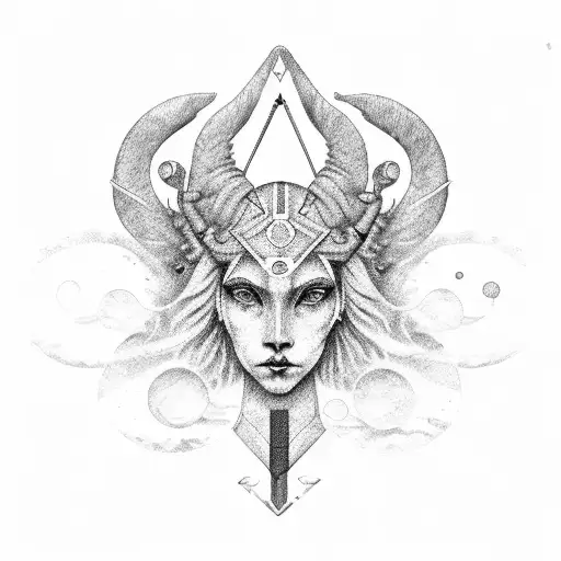 2 sagittarius sign, 1 aries sign,  1 libra sign tattoo design idea