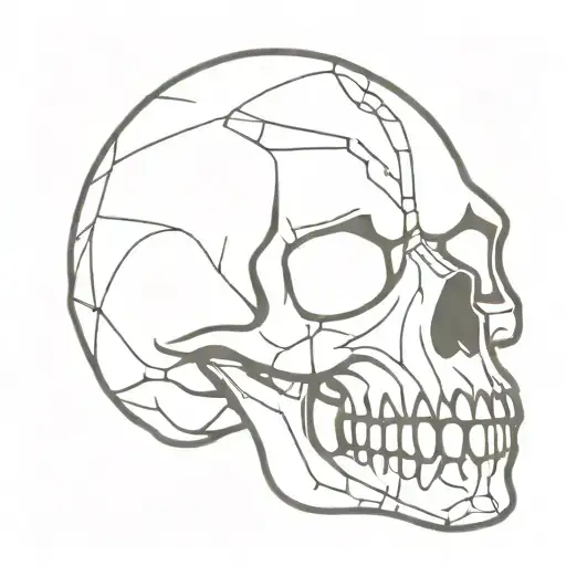 skull with sharp teeth tattoo design idea