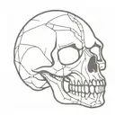 skull with sharp teeth tattoo design idea