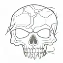 skull with sharp teeth tattoo design idea