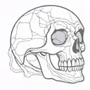 skull with sharp teeth tattoo design idea